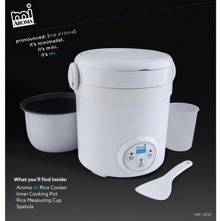 3-Cup White Mini Rice Cooker with Non-Stick Cooking Pot
