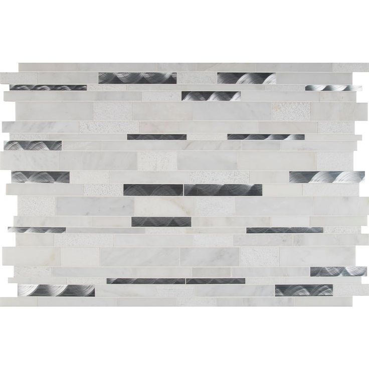 MSI Moderno Blanco Interlocking 12 in. x 18 in. x 8 mm Metal Stone Blend Mesh-Mounted Mosaic Tile (15 sq. ft. / case)