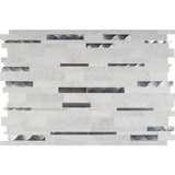 MSI Moderno Blanco Interlocking 12 in. x 18 in. x 8 mm Metal Stone Blend Mesh-Mounted Mosaic Tile (15 sq. ft. / case)