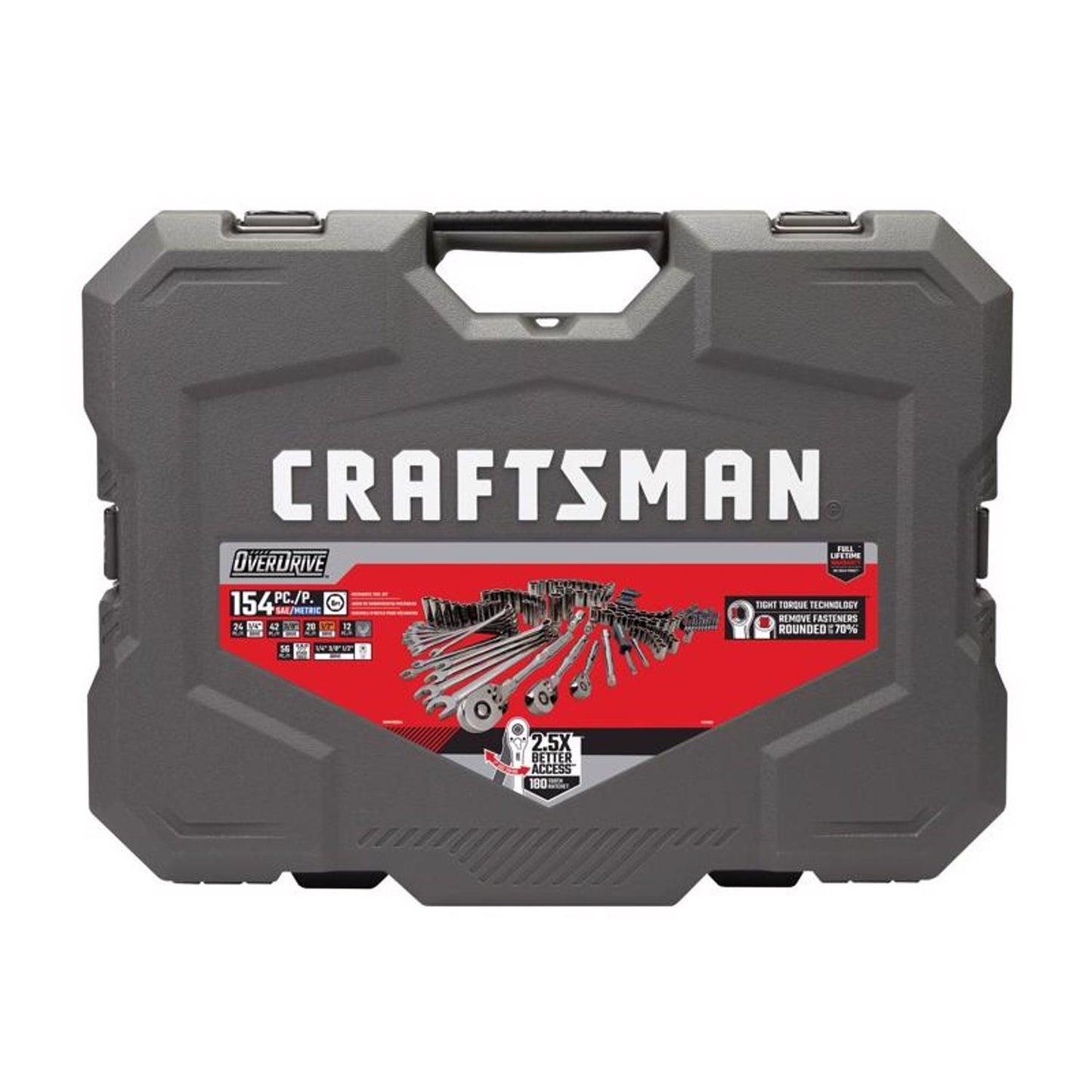 Craftsman OVERDRIVE 154-Piece Mechanic's Tool Set - Metric/SAE, Gunmetal Chrome