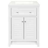 Style Selections Westlake 24-in White Single Sink Bathroom Vanity with White Cultured Marble Top