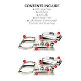 8 Qt. Foldable Frame Stainless Steel Chafing Dish Buffet Chafer Complete (Set of 4)