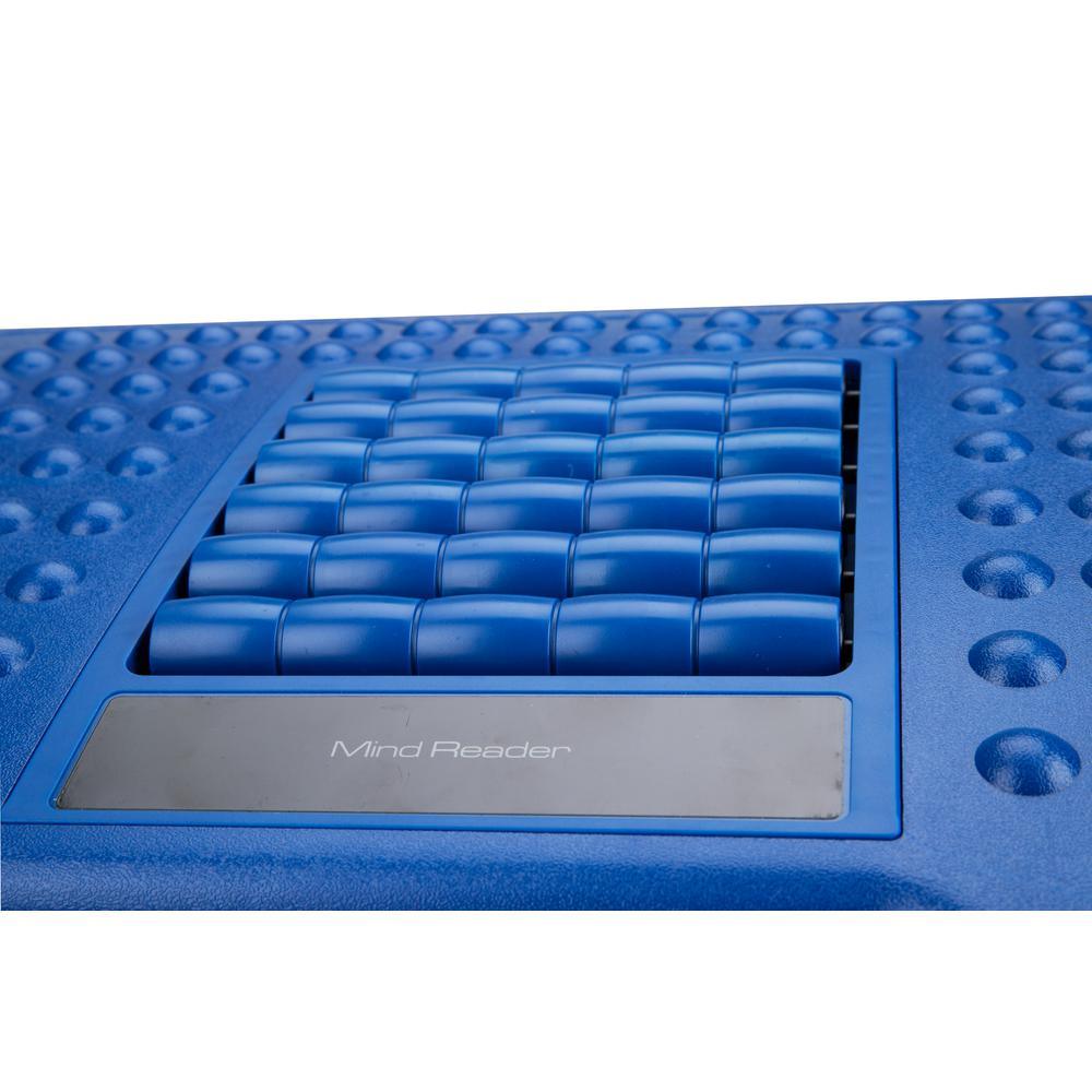 Blue Adjustable Height Ergonomic Foot Rest with Massage Rollers - Super Arbor