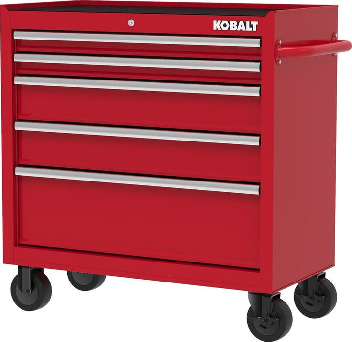 Kobalt 36-in W x 38-in H 5-Drawer Steel Rolling Tool Cabinet (Red)