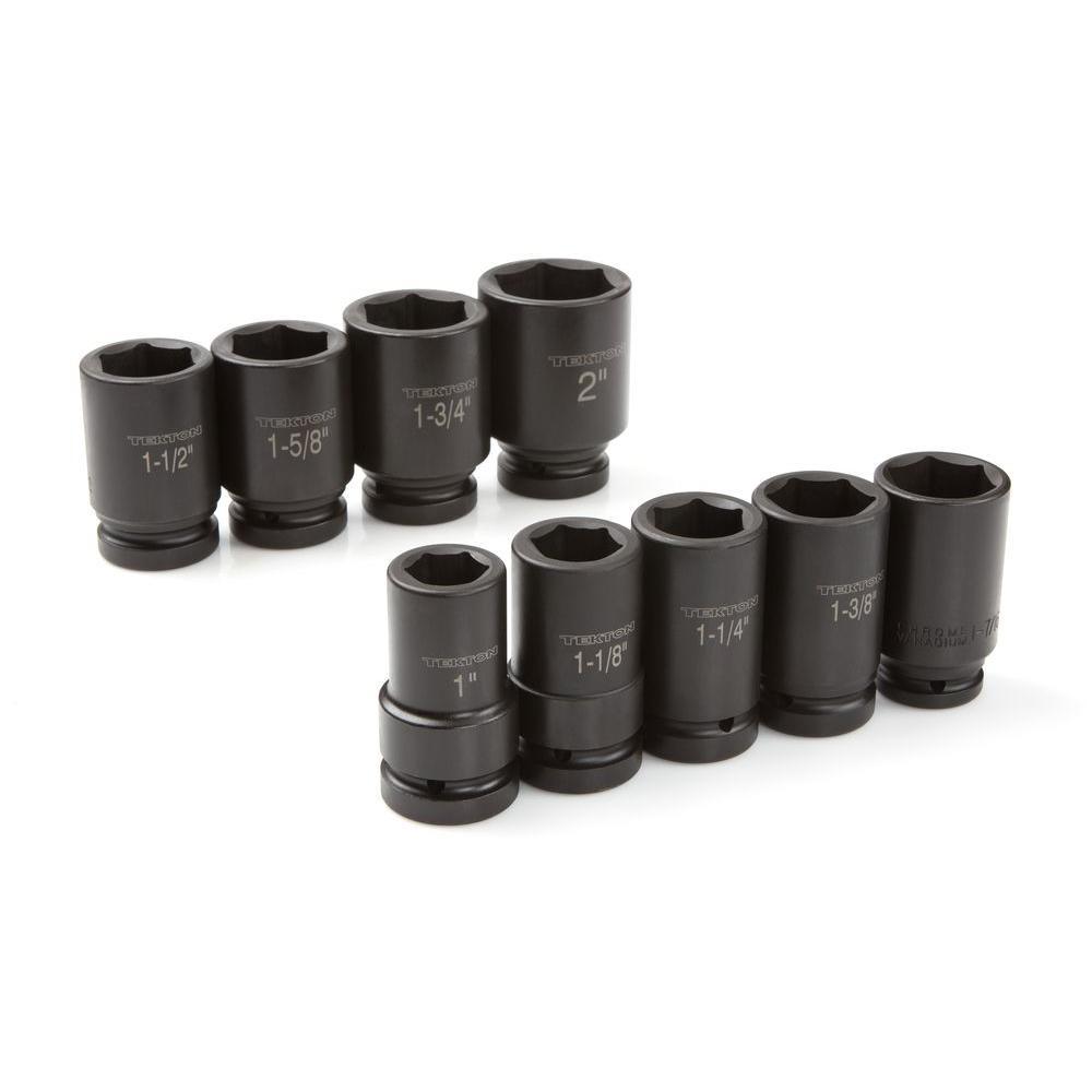 1 in. Drive 1-2 in. 6-Point Deep Impact Socket Set (9-Piece)