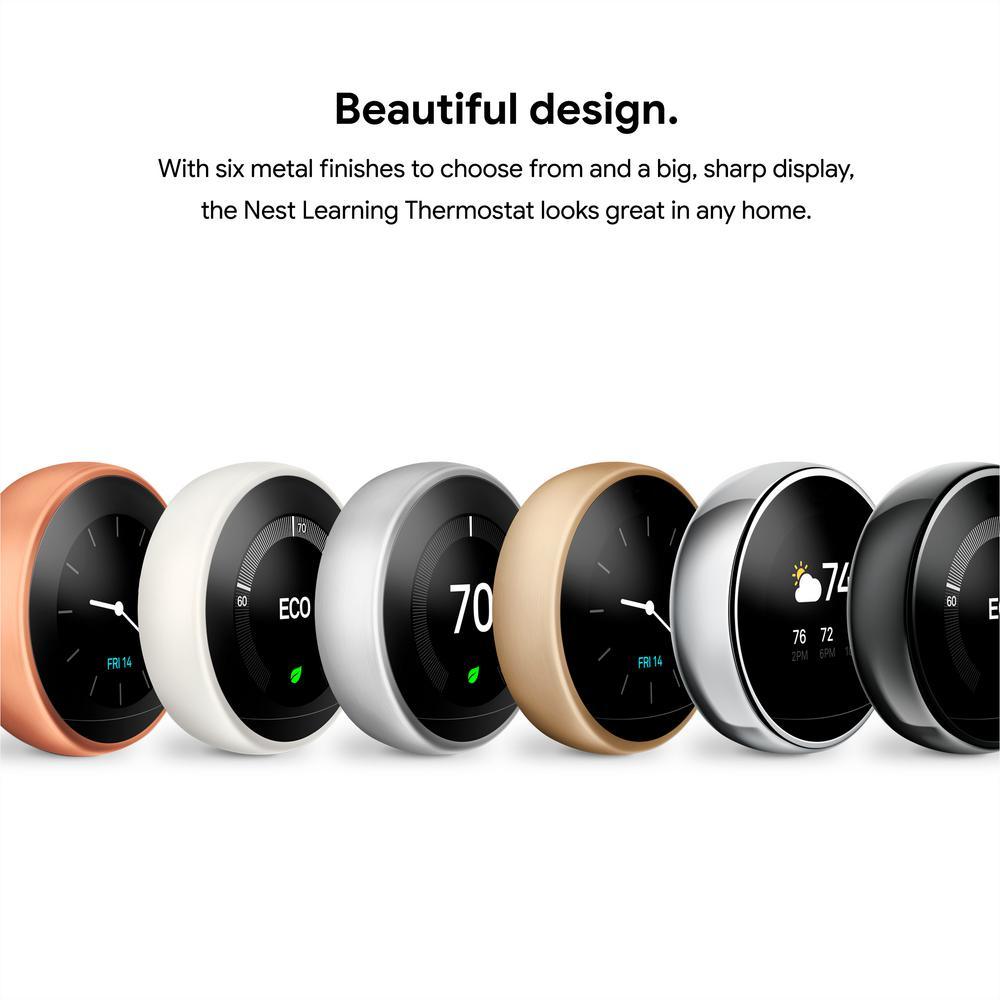 Nest Learning Thermostat 3rd Gen in Stainless Steel (2-Pack) - Super Arbor