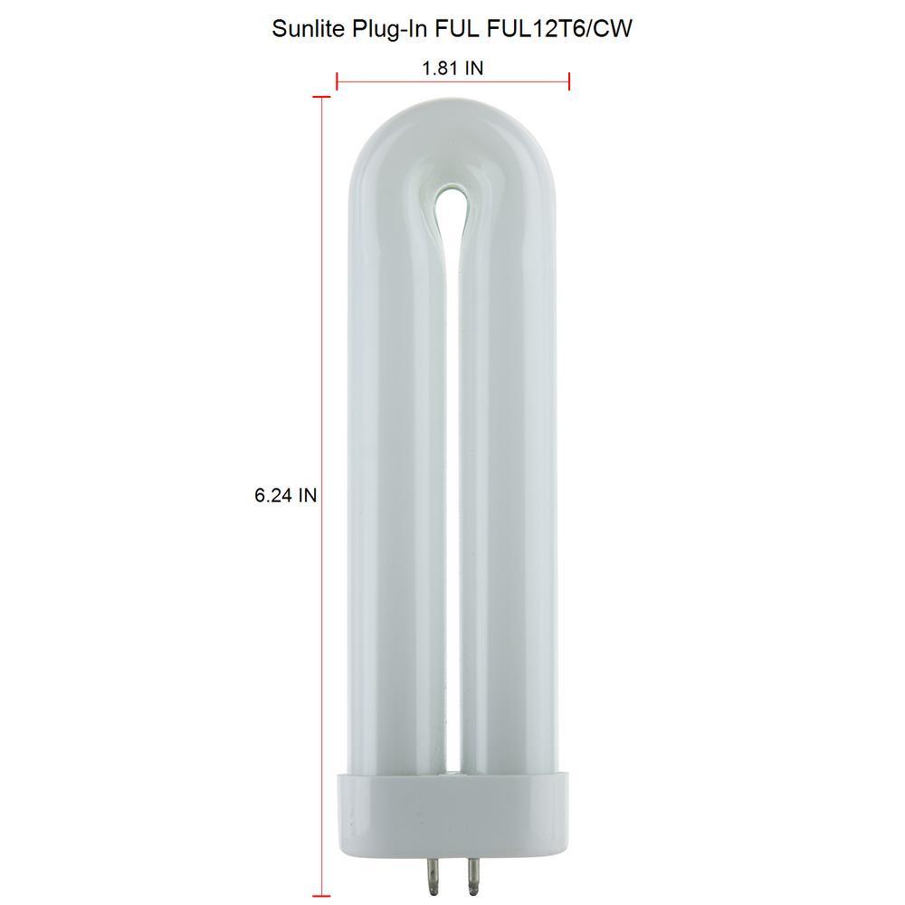12-Watt U-Shape Fluorescent CFL Plugin Light Bulb, 4100K Cool White (5-Pack) - Super Arbor