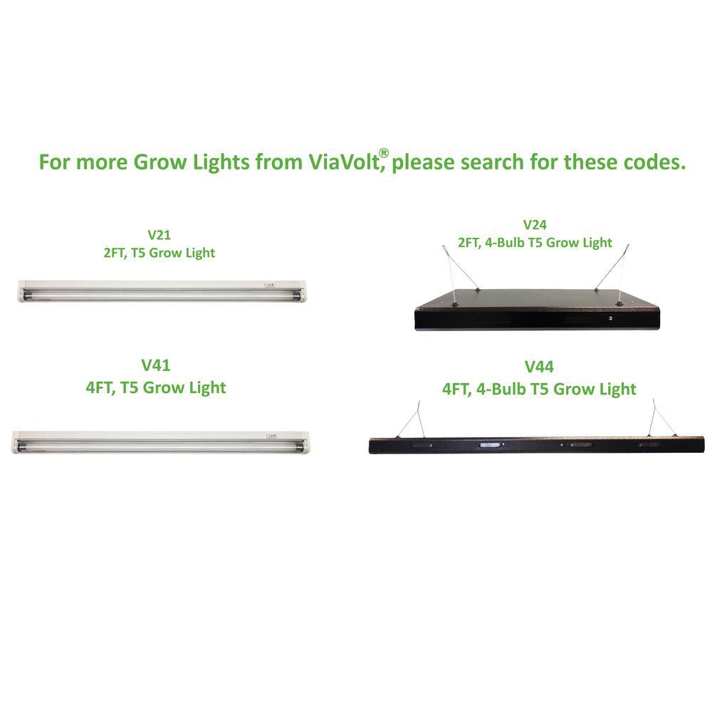 2 ft. T5 1-Bulb High Output 24-Watt Fluorescent Grow Light Fixture - Super Arbor