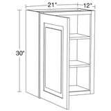 Home Decorators Collection Grayson 21 in. W x 12 in. D x 30 in. H Assembled Plywood Wall Kitchen Cabinet in Mythic Blue with Soft Close