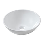 13 in. x 13 in. Round Bowl Modern Bathroom Above in White Porcelain Ceramic Vessel Vanity Sink Art Basin - Super Arbor