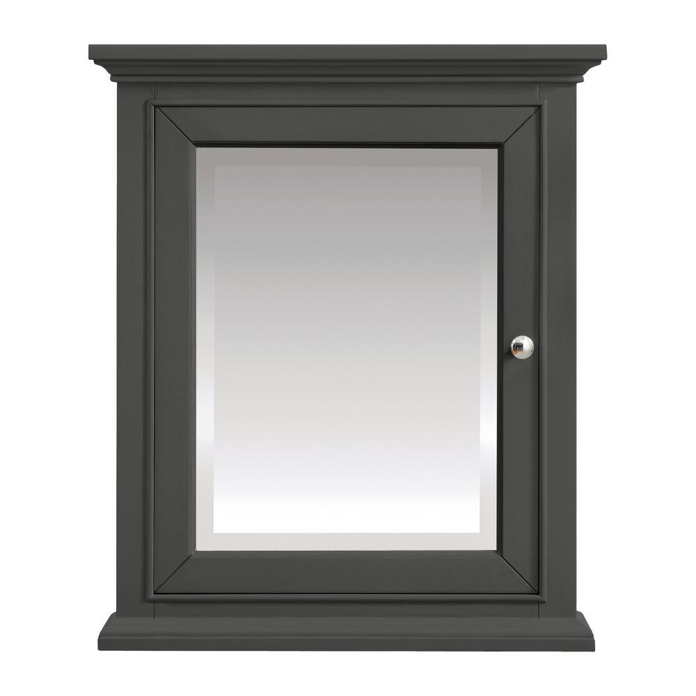 Windlowe 24 in. x 28 in. Surface-Mount Medicine Cabinet in Gray - Super Arbor
