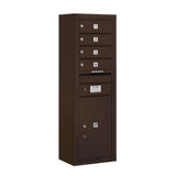 3800 Horizontal Series 4-Compartment with 1-Parcel Locker Surface Mount Mailbox - Super Arbor