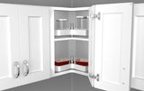 Rev-A-Shelf 28 in. Almond Polymer Kidney Lazy Susan with Bottom mount
