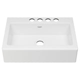 Delancey Farmhouse Apron Front Cast Iron 33 in. 4-Hole Single Bowl Kitchen Sink in Brilliant White