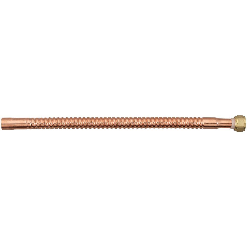 3/4 in. x 24 in. FIP x S Copper Water Heater Connector - Super Arbor