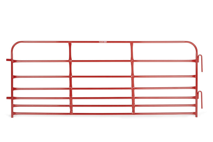 Tarter 3-ft H x 8-ft W Red Powder Coat Steel Corral Flat-top Containment Fence Gate
