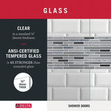 Traditional 60 in. x 58-3/8 in. Semi-Frameless Sliding Bathtub Door in Chrome with 1/4 in. (6mm) Clear Glass