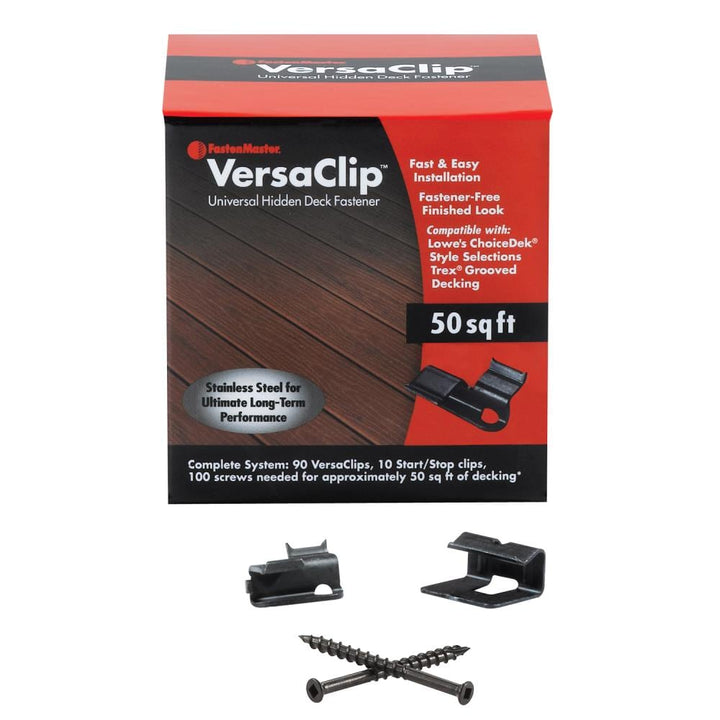 FastenMaster VersaClip 1-in Black Hidden Deck Fastener 50-lin ft (90-Pack)