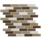Elida Ceramica Florence 12-in x 12-in Glossy Glass/Stone Marble Linear Mosaic Wall Tile