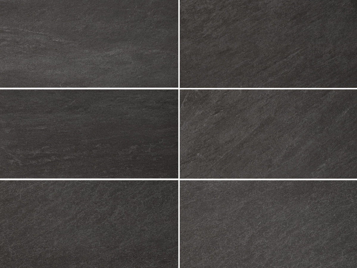 Style Selections Galvano Charcoal 12-in x 24-in Porcelain Granite Tile (Common: 12-in x 24-in; Actual: 11.85-in x 23.85-in)