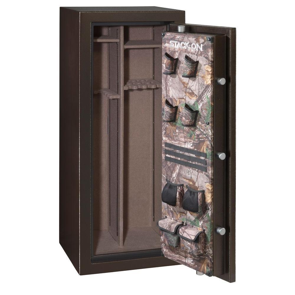 24-Gun Fire Resistant Back-Lit Electronic Lock Safe, Brown Hammertone - Super Arbor