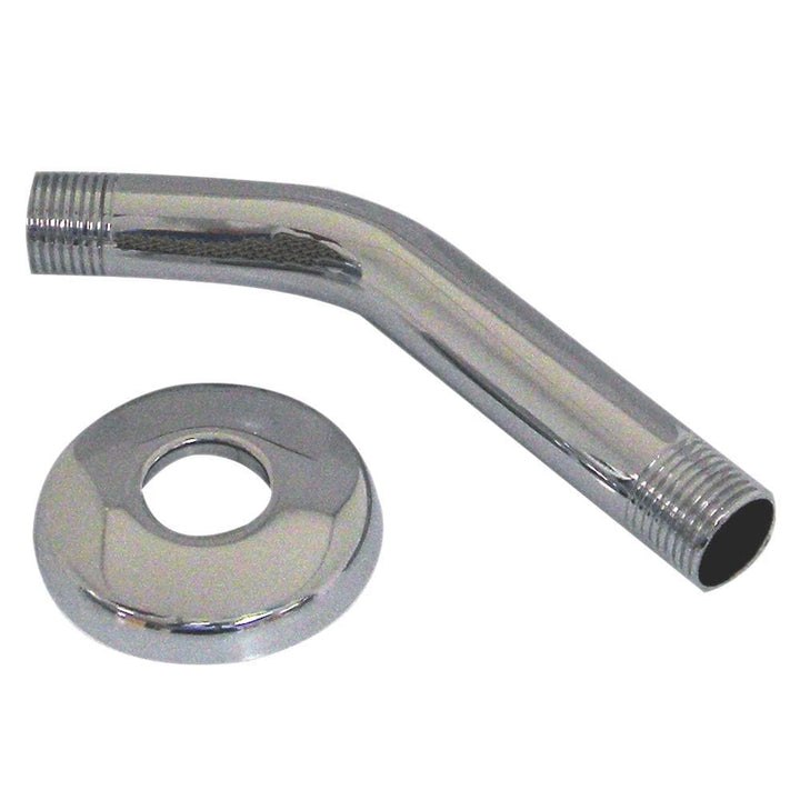 Danco Universal 6-in Chrome Shower Arm with Flange, 1/2-in Pipe Thread