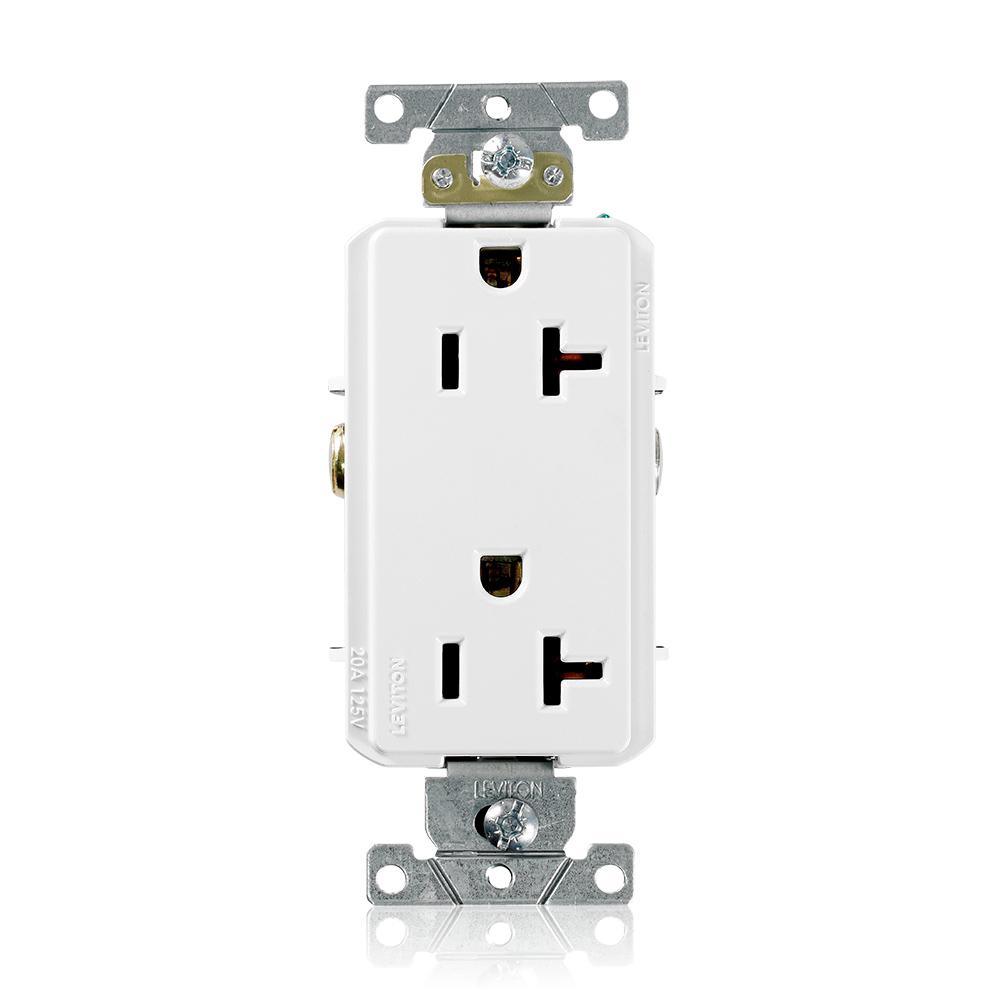 Decora Plus 20 Amp Industrial Grade Duplex Outlet, Light Almond - Super Arbor
