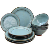 Terranea 12-Piece Rustic Grey Earthenware Dinnerware Set (Service for 4)