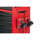 46 in. 16-Drawer Steel Tool Chest and Rolling Cabinet Set, Textured Red and Black Matte - Super Arbor