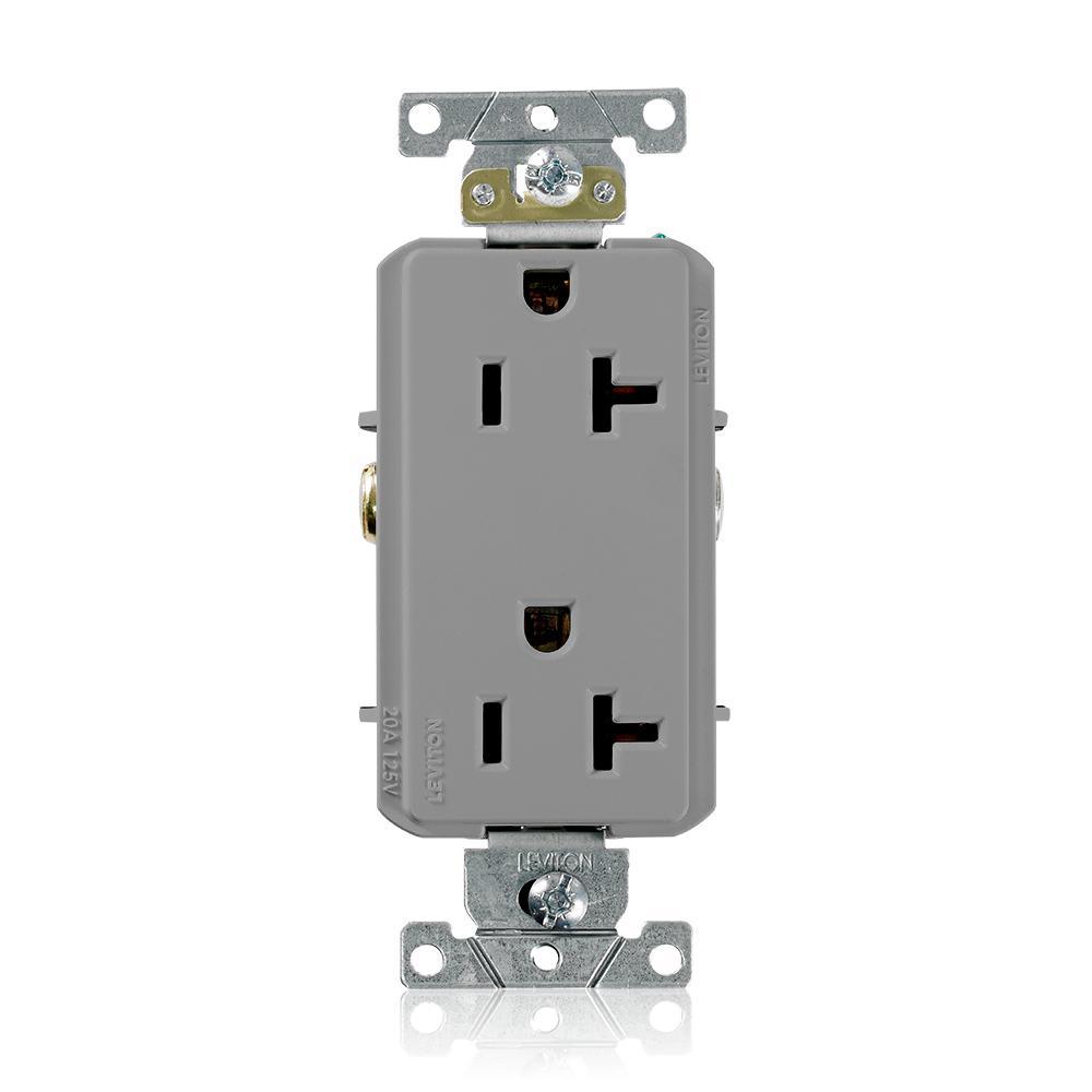 Decora Plus 20 Amp Industrial Grade Duplex Outlet, White - Super Arbor