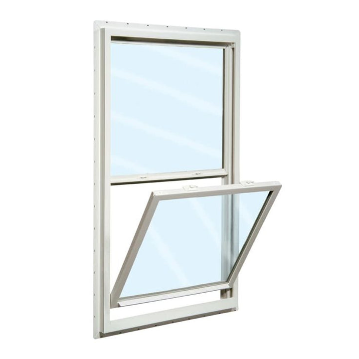 RELIABILT 150 Series New Construction 31-1/2-in x 61-1/2-in x 3-1/4-in Jamb White Vinyl Dual-pane Single Hung Window Half Screen Included