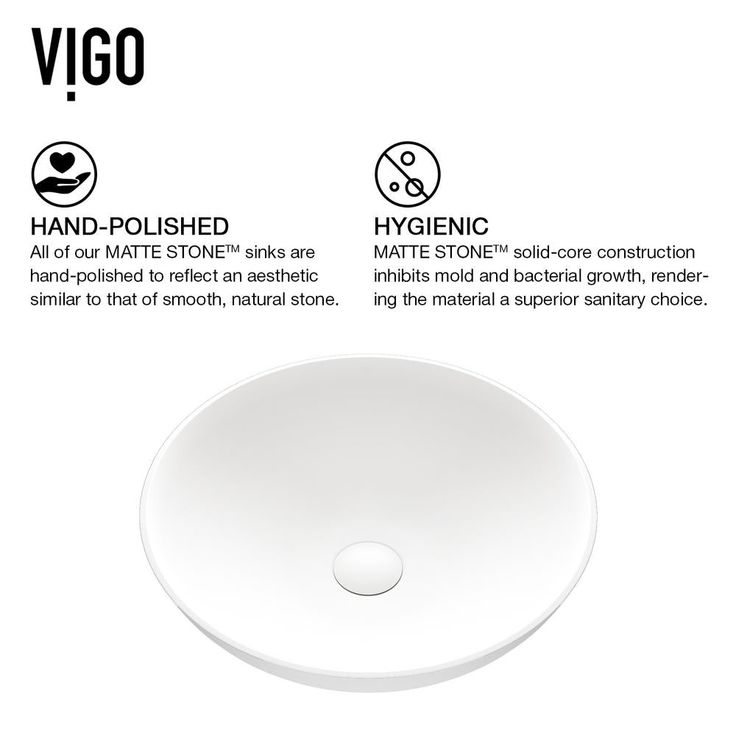 VIGO Lotus Matte Stone Vessel Bathroom Sink in White with Duris Faucet in Matte Gold