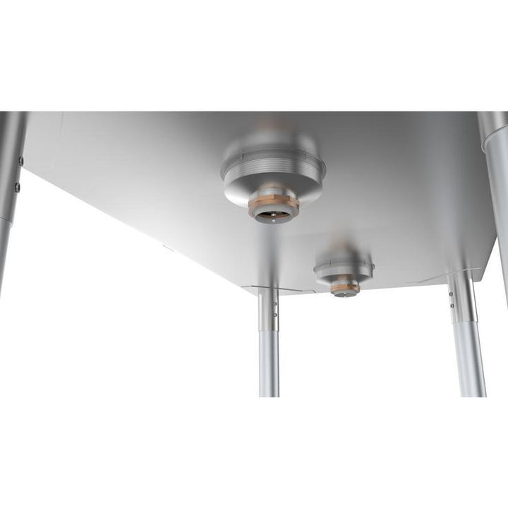 Freestanding Stainless Steel 43 in. 2-Hole Double Bowl Commercial Kitchen Sink