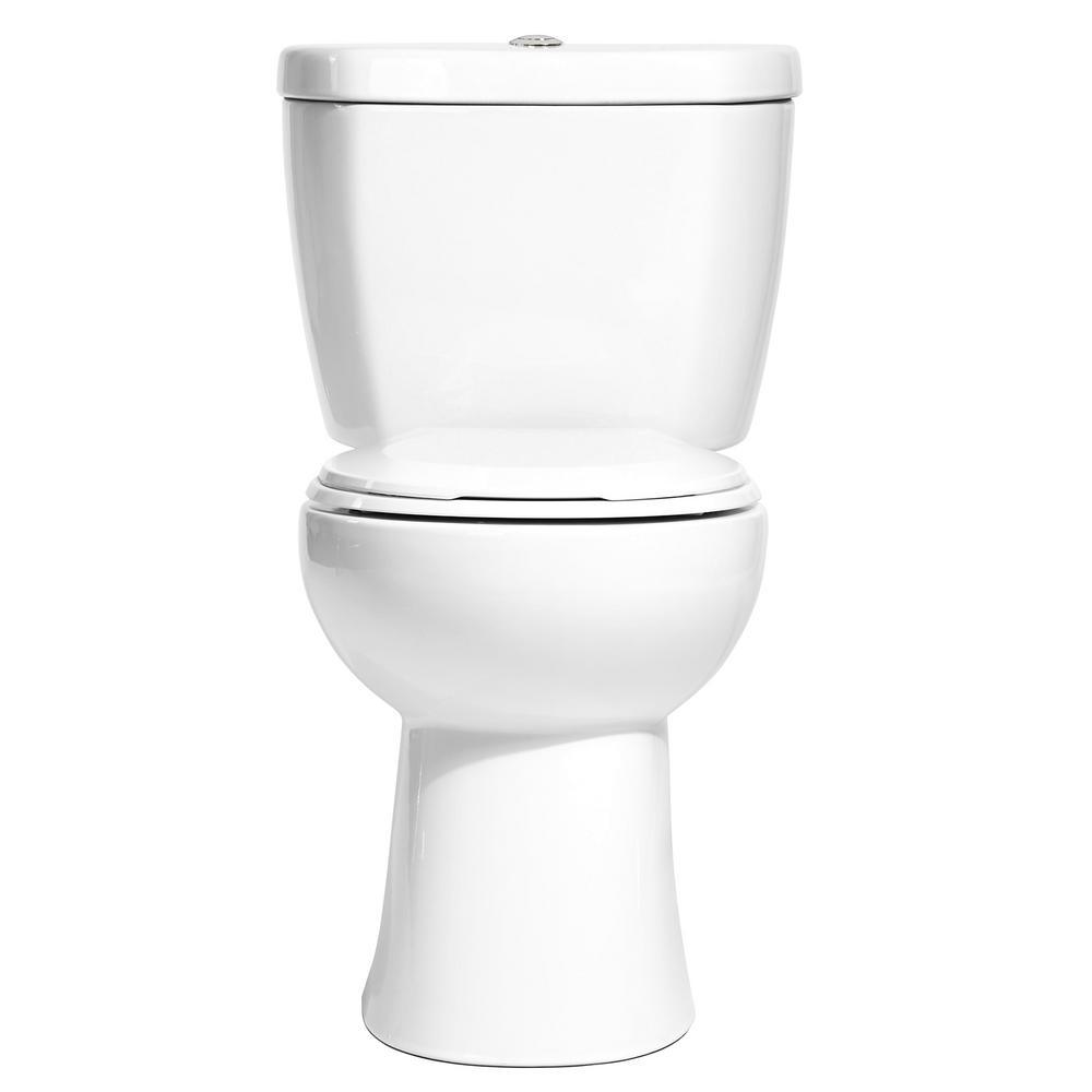2-Piece 0.8 GPF Single Flush Round Bowl Toilet in White - Super Arbor
