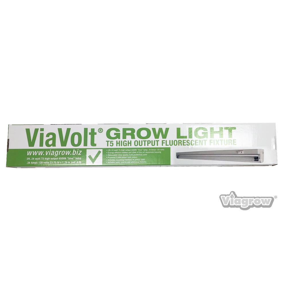 2 ft. T5 1-Bulb High Output 24-Watt Fluorescent Grow Light Fixture - Super Arbor