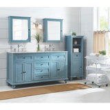 Hamilton Shutter 61 in. W x 22 in. D Double Bath Vanity in Sea Glass with Granite Vanity Top in Grey with White Sink - Super Arbor