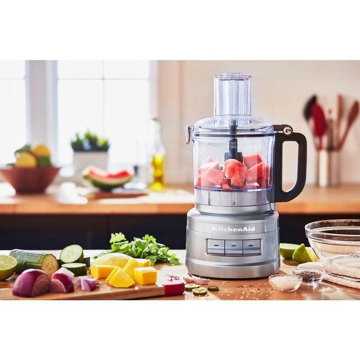 7-Cup 3-Speed Contour Silver Food Processor with Locking Lid