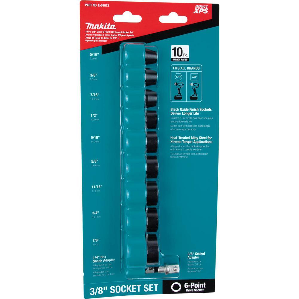 IMPACT XPS Socket Set SAE with Standard SA (10-Piece) - Super Arbor