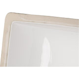 MSI Rectangle Undermount Porcelain Ceramic Bathroom Sink in White