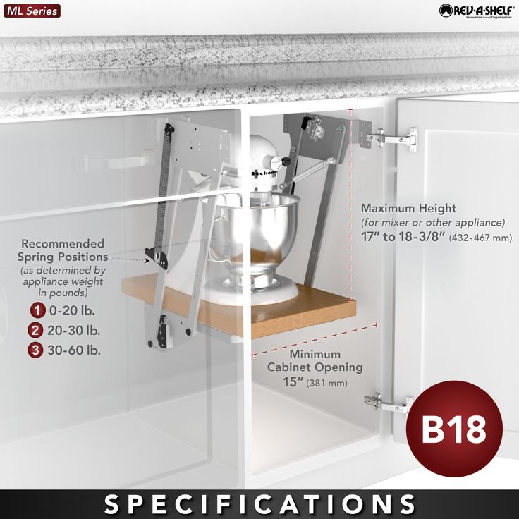 Rev-A-Shelf 13.25-in W x 1.38-in H 1-Tier Pull Out Metal Soft Close Lift Shelf