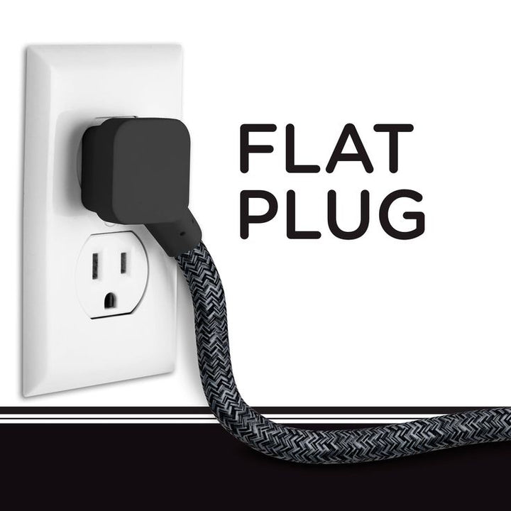 Cordinate Designer Extension Cord, 3-Outlet 10-Foot Cord, Black, 42024