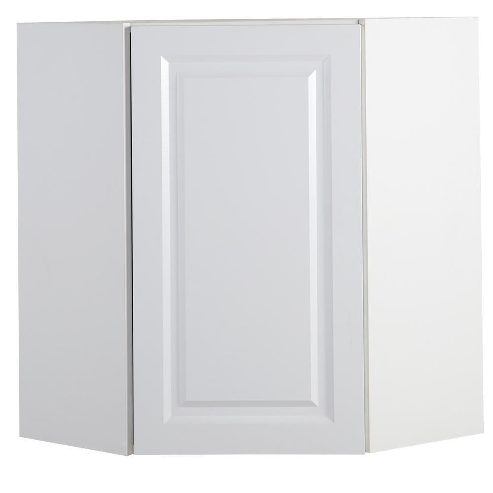 Benton Assembled 23.6x30x23.6 in. Corner Wall Cabinet in White - Super Arbor
