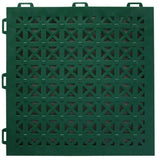 Greatmats StayLock Perforated Green 12 in. x 12 in. x 0.56 in. PVC Plastic Interlocking Outdoor Floor Tile (Case of 26)