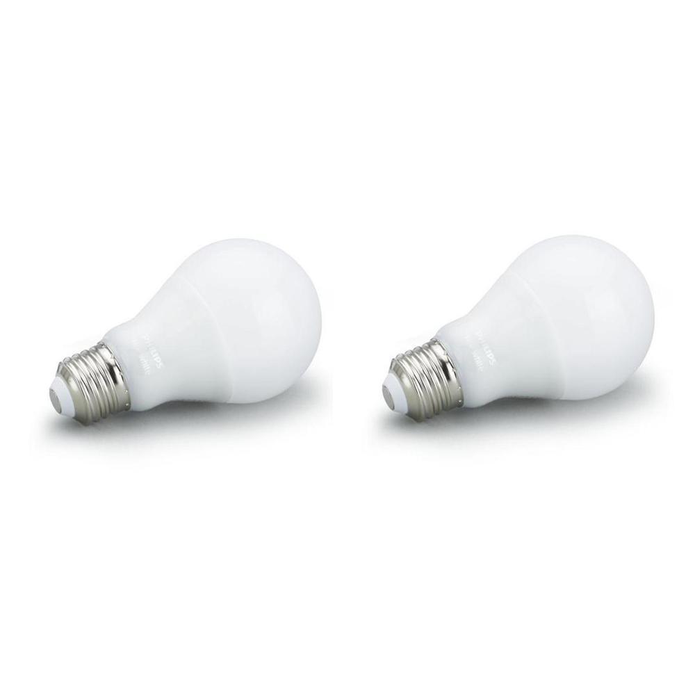 White A19 LED 60W Equivalent Dimmable Smart Wireless Light Bulb (2 Pack)