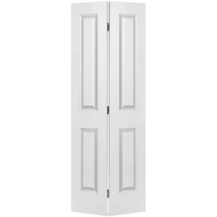 Masonite Traditional 36-in x 80-in Primed 2-Panel Square Molded Composite Bifold Door, Smooth Hollow Core (Hardware Included)