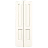 JELD-WEN Continental 24-in x 80-in White 2-Panel Round Top Prefinished Molded Composite Bifold Door (Hardware Included)
