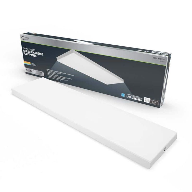 Commercial Electric 1 ft. x 4 ft. 40-Watt Dimmable White Integrated LED 4000 Lumens Frameless Flat Panel with Color Change 3CCT