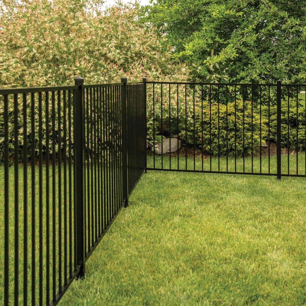 Freedom Easton 6-ft H x 2-in W Black Aluminum Spaced Picket Dog Ear Decorative Corner Fence Post
