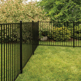 Freedom Easton 6-ft H x 2-in W Black Aluminum Spaced Picket Flat-top Decorative Line Fence Post