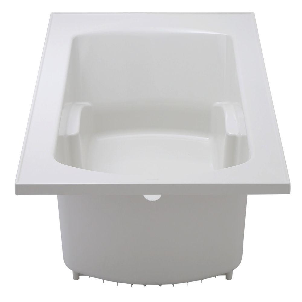 Lawson 5 ft. Rectangular Drop-in Reversible Drain Soaking Tub in White - Super Arbor